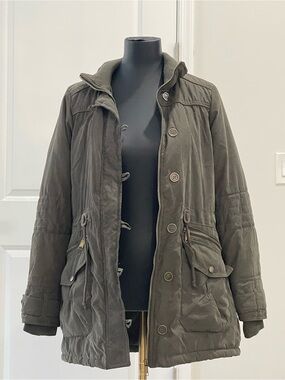 Royalty For Me Women’s Khaki Green Grunge Style Utility Jacket Size Small